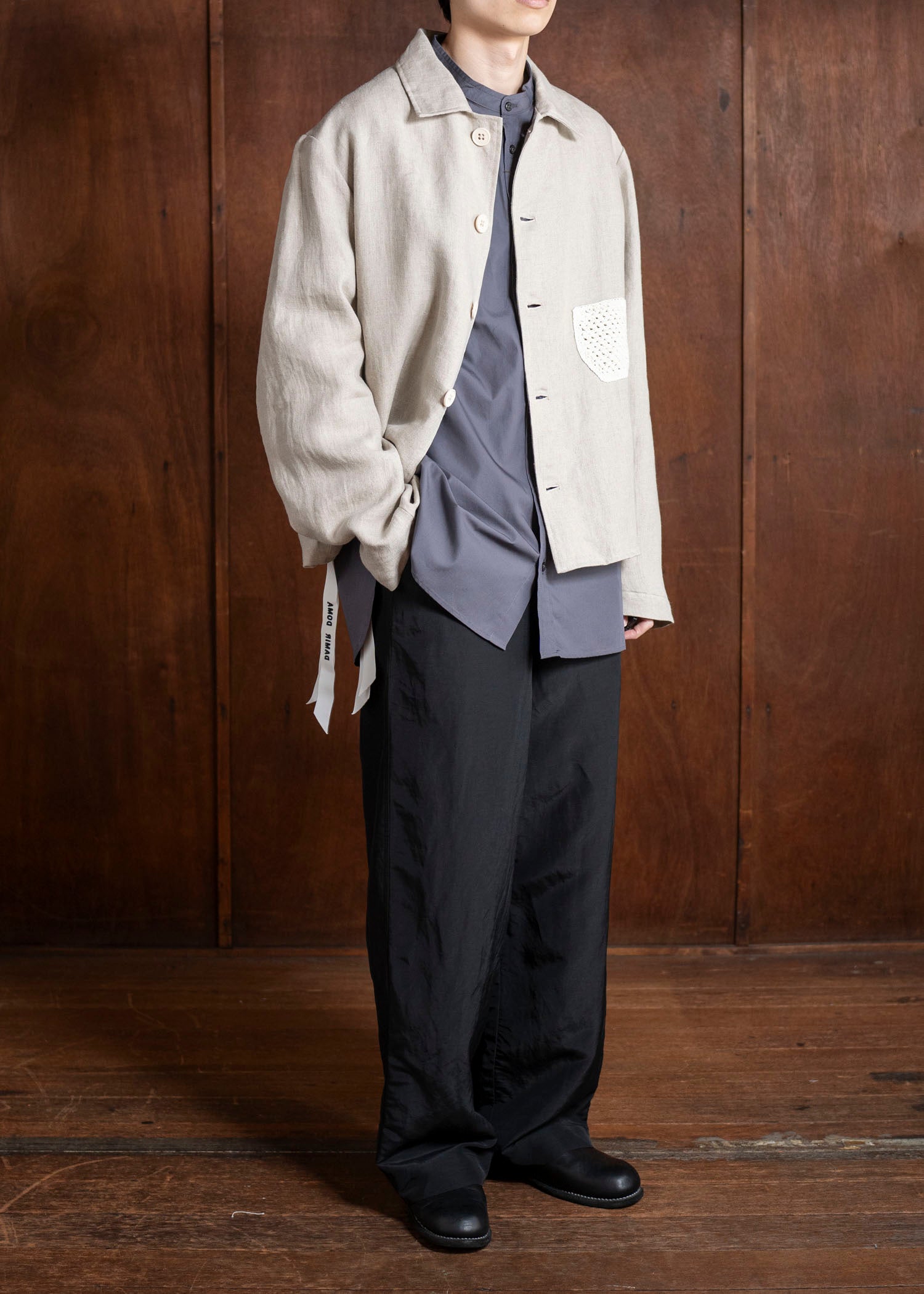 DIOMENE LIGUSTRUM / UNLINED CROCHET POCKET JACKET 03 LINEN DDM-JK-0018 / DDMLINO210