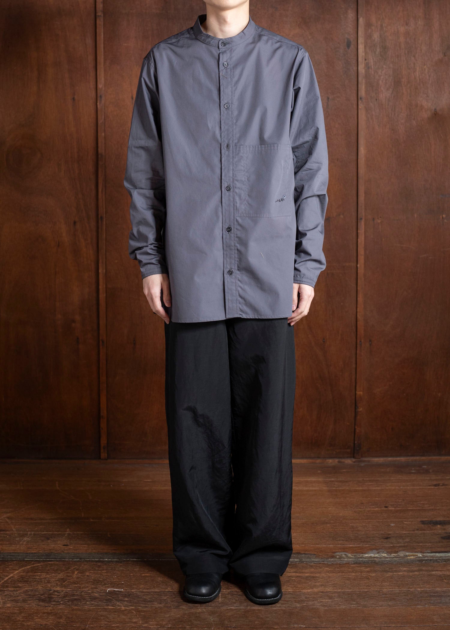 DIOMENE SNOWDROP / MICRO-EMBROIDERED STAND COLLAR SHIRT 11 RAVEN DDM-CL-0011 / DDMMARTE