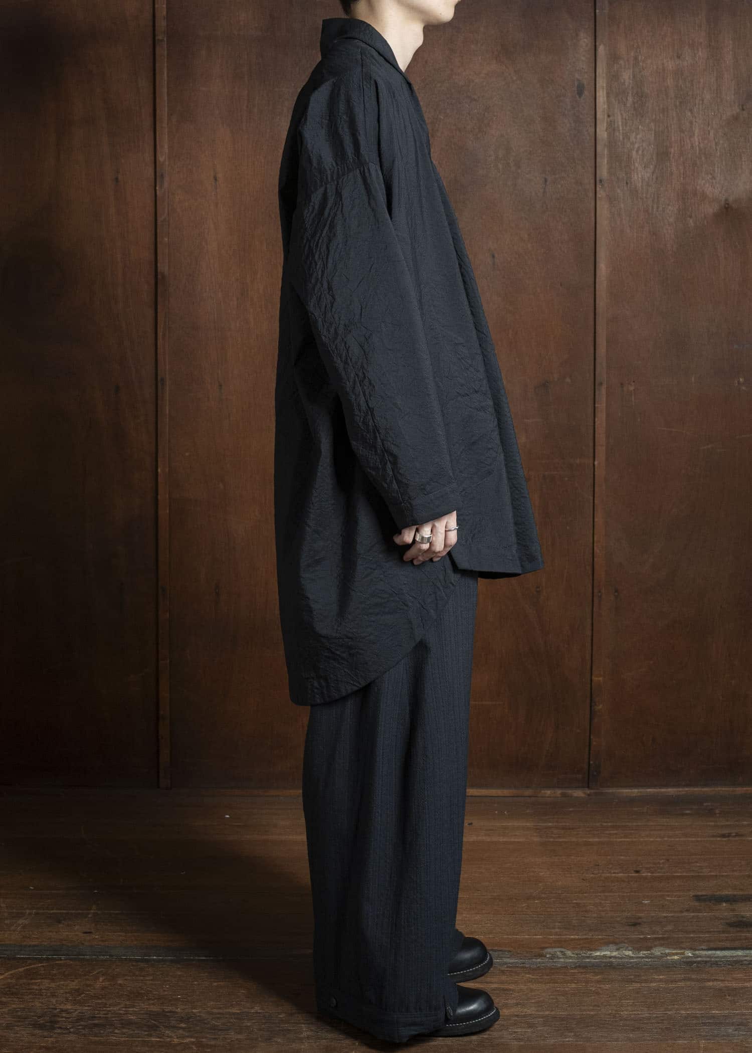 JAN-JAN VAN ESSCHE TROSERS #87 DOUBLE PLEATED TROUSERS Medium Seersucker Dark Stripe