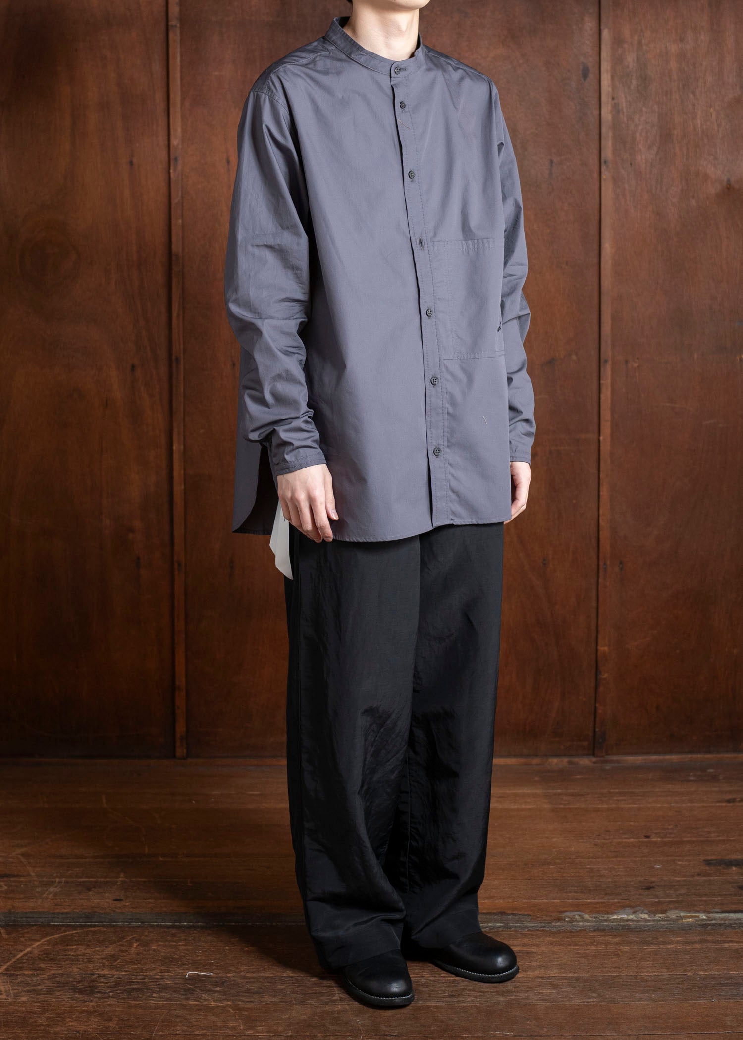 DIOMENE SNOWDROP / MICRO-EMBROIDERED STAND COLLAR SHIRT 11 RAVEN DDM-CL-0011 / DDMMARTE