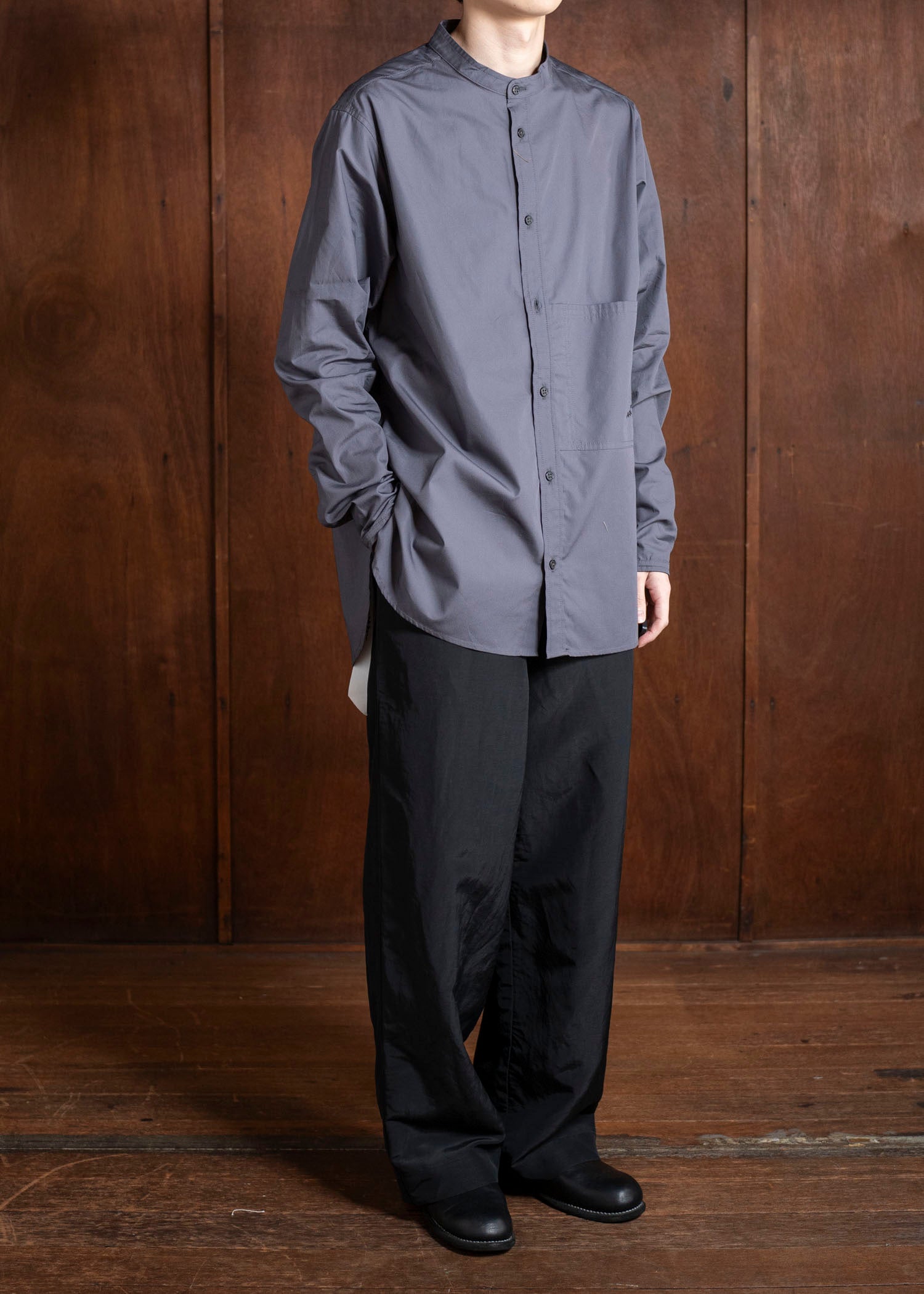 DIOMENE SNOWDROP / MICRO-EMBROIDERED STAND COLLAR SHIRT 11 RAVEN DDM-CL-0011 / DDMMARTE