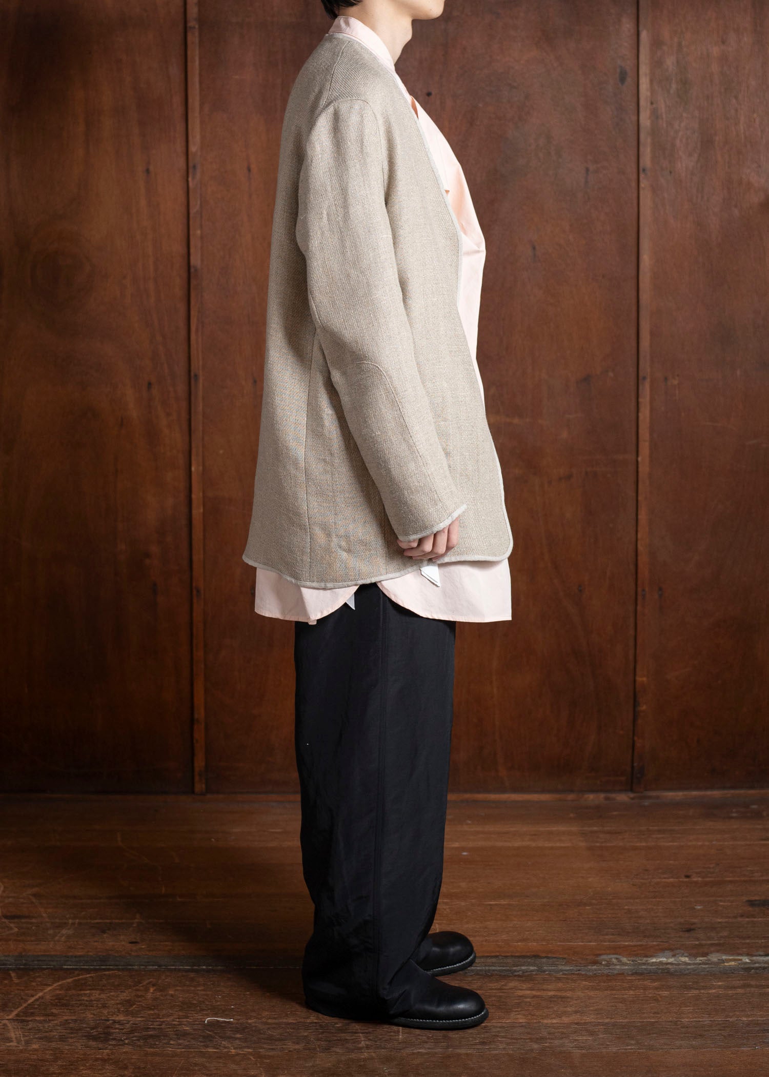 DIOMENE GARDENIA / UNLINED COLLARLESS JACKET 06 WALNUT DDM-JK-0017 / DDMLINODOK