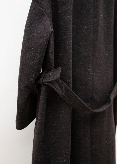 YOKO SAKAMOTO TWEED DOUBLE BREASTED COAT / BROWN