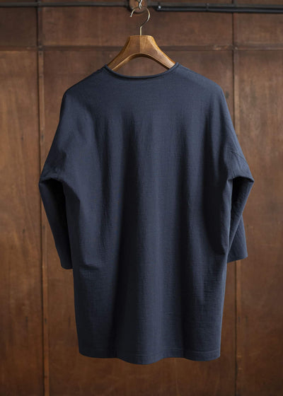 Jurgen Lehl D-pocket V-neck pullover, navy blue J0152UBM502-39