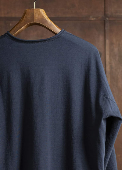 Jurgen Lehl D-pocket V-neck pullover, navy blue J0152UBM502-39