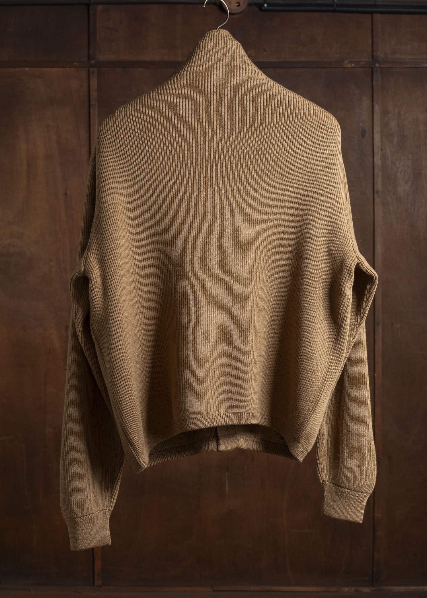 Taiga Takahashi Lot.521 Turtleneck Cardigan CAMEL
