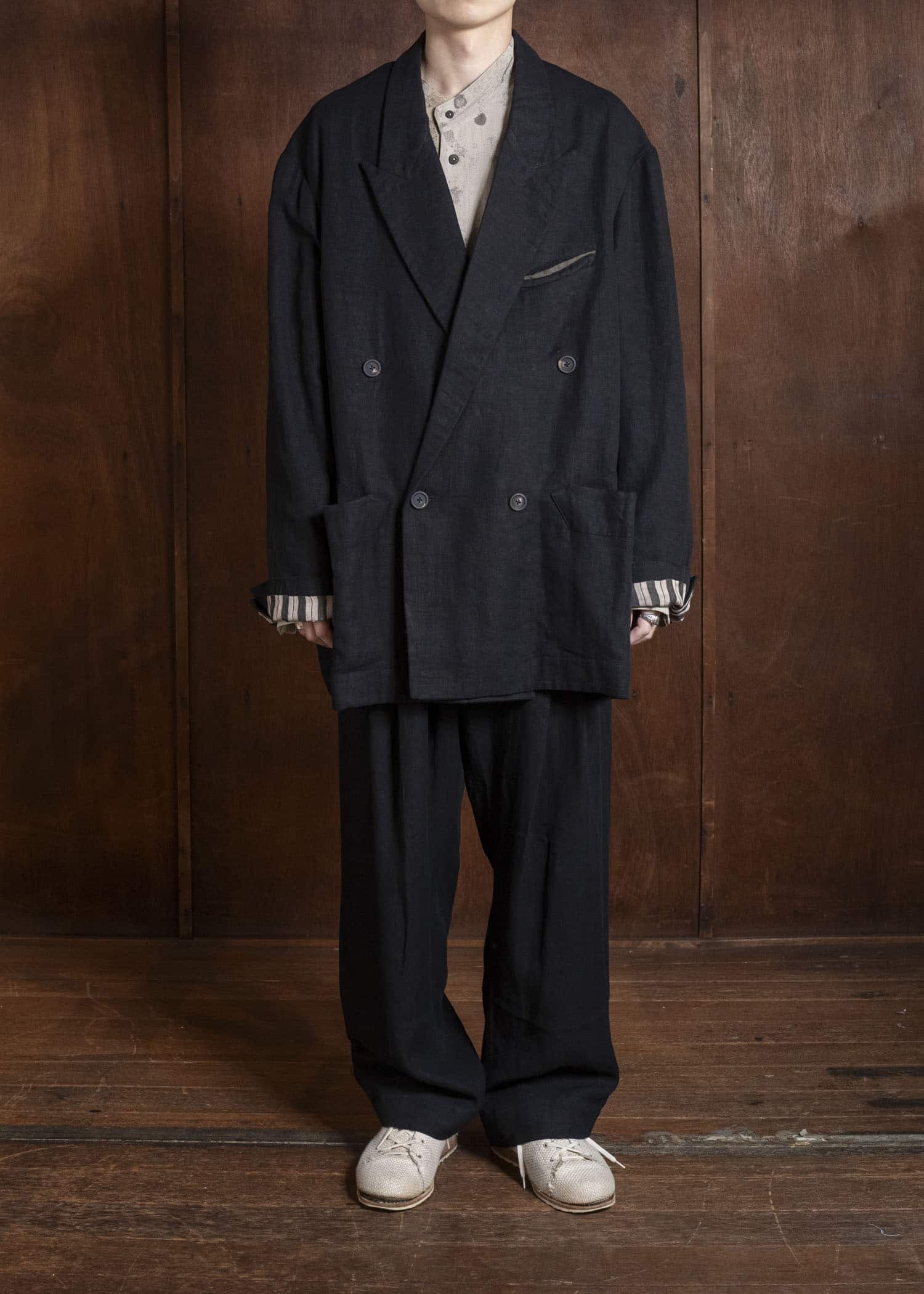 ZIGGY CHEN 0M2610914 DOUBLE BREASTED ORIENTAL LONG BLAZER 04