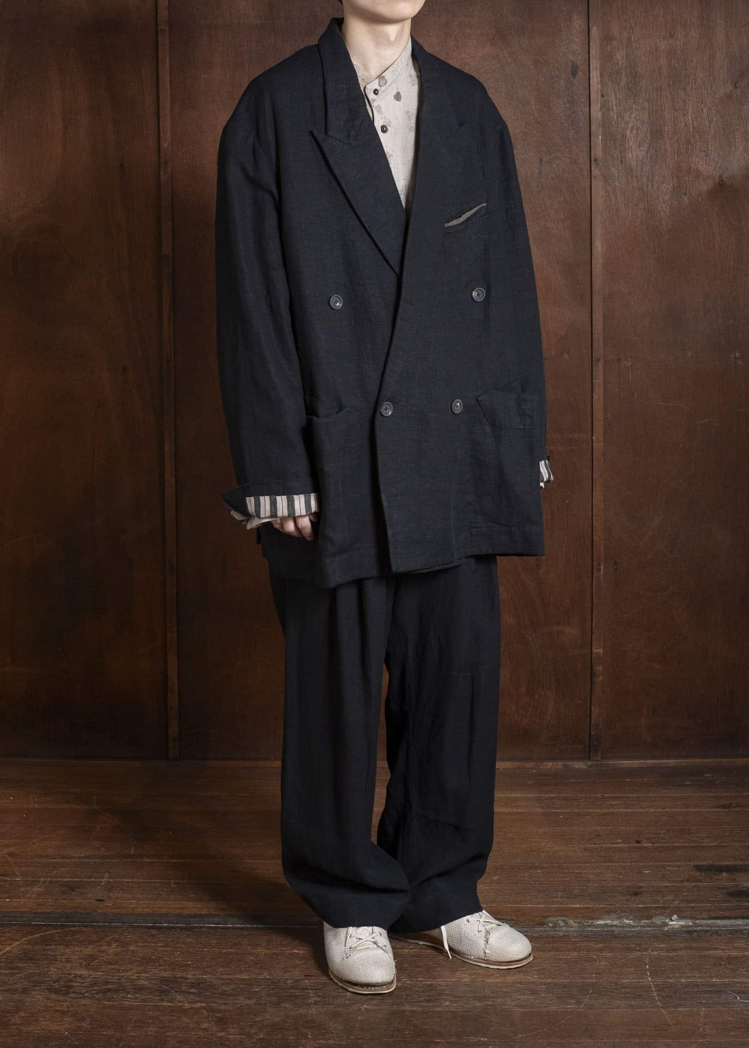 ZIGGY CHEN 0M2610914 DOUBLE BREASTED ORIENTAL LONG BLAZER 04