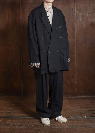 ZIGGY CHEN 0M2610914 DOUBLE BREASTED ORIENTAL LONG BLAZER 04