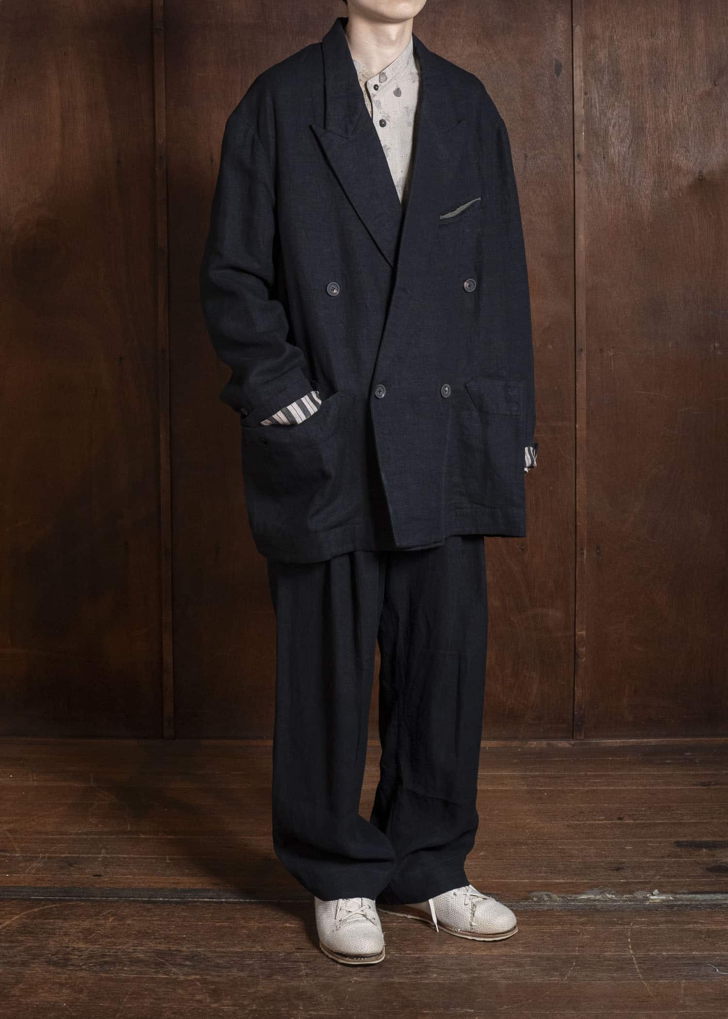 ZIGGY CHEN 0M2610914 DOUBLE BREASTED ORIENTAL LONG BLAZER 04