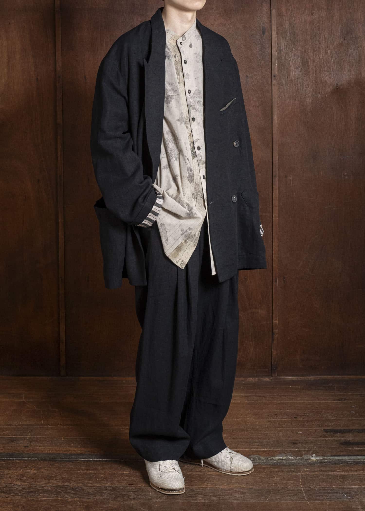 ZIGGY CHEN 0M2610914 DOUBLE BREASTED ORIENTAL LONG BLAZER 04