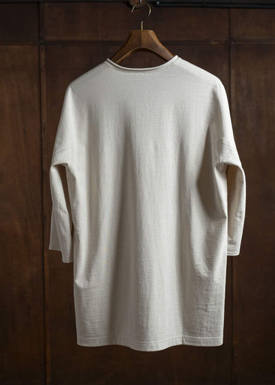 Jurgen Lehl D-pocket V-neck pullover in off-white J0152UBM502-5