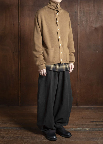 Taiga Takahashi Lot.521 Turtleneck Cardigan CAMEL
