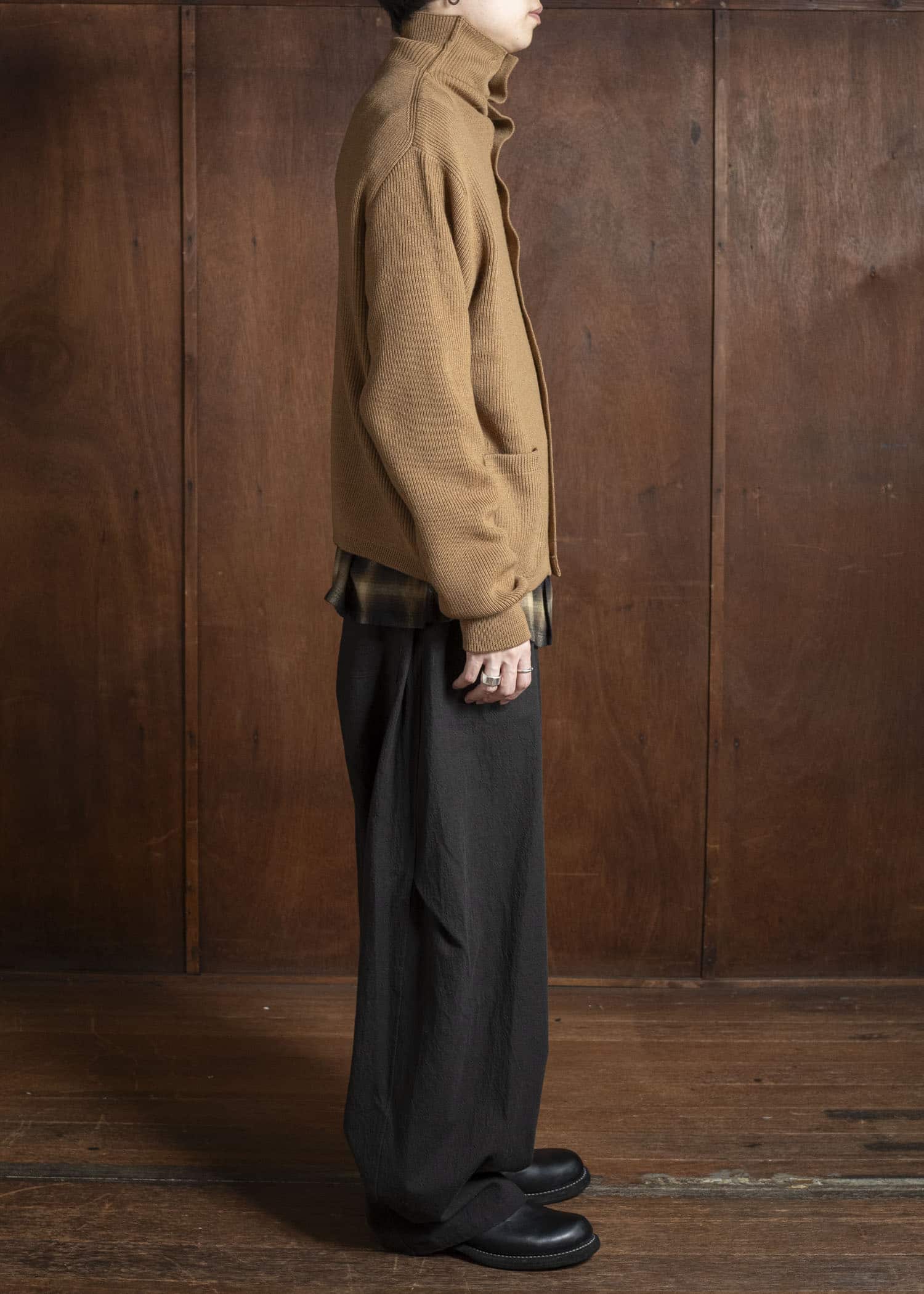 Taiga Takahashi Lot.521 Turtleneck Cardigan CAMEL