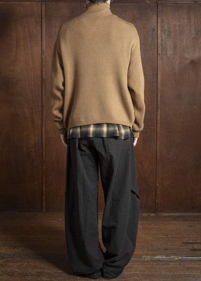 Taiga Takahashi Lot.521 Turtleneck Cardigan CAMEL