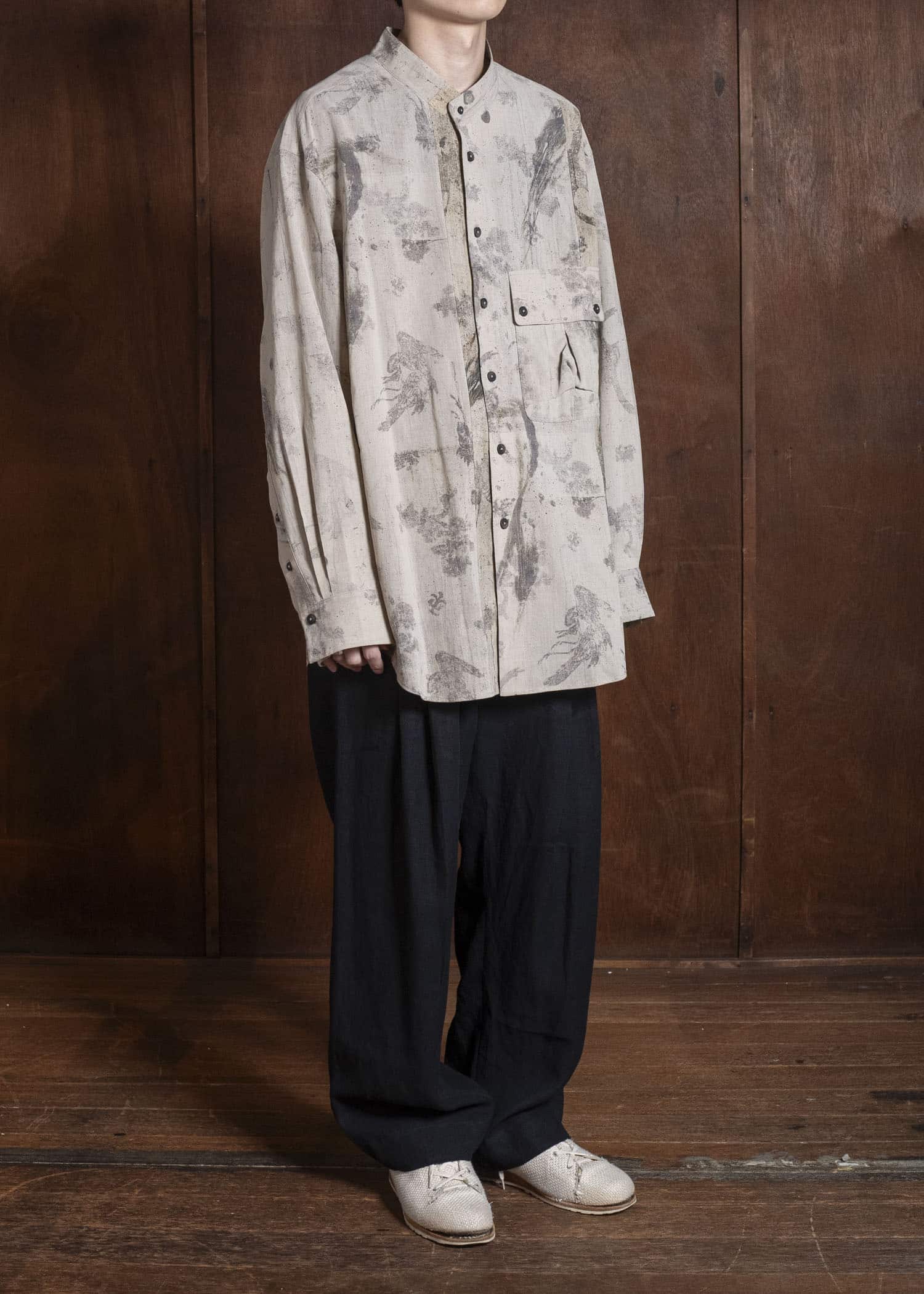 ZIGGY CHEN 0M2610745 MANDARIN COLLAR POCKET SHIRT 11