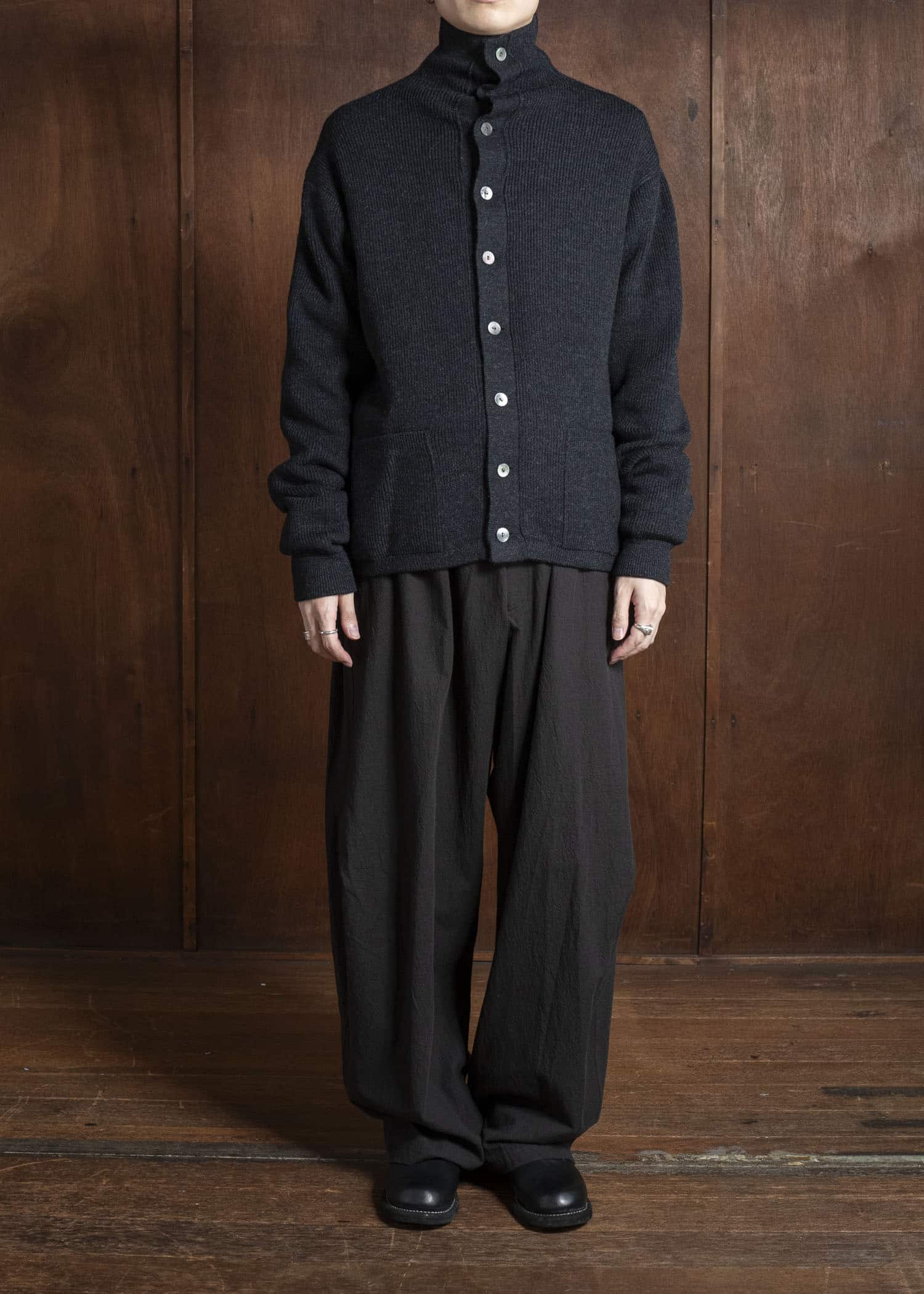Taiga Takahashi Lot.521 Turtleneck Cardigan CHARCOAL
