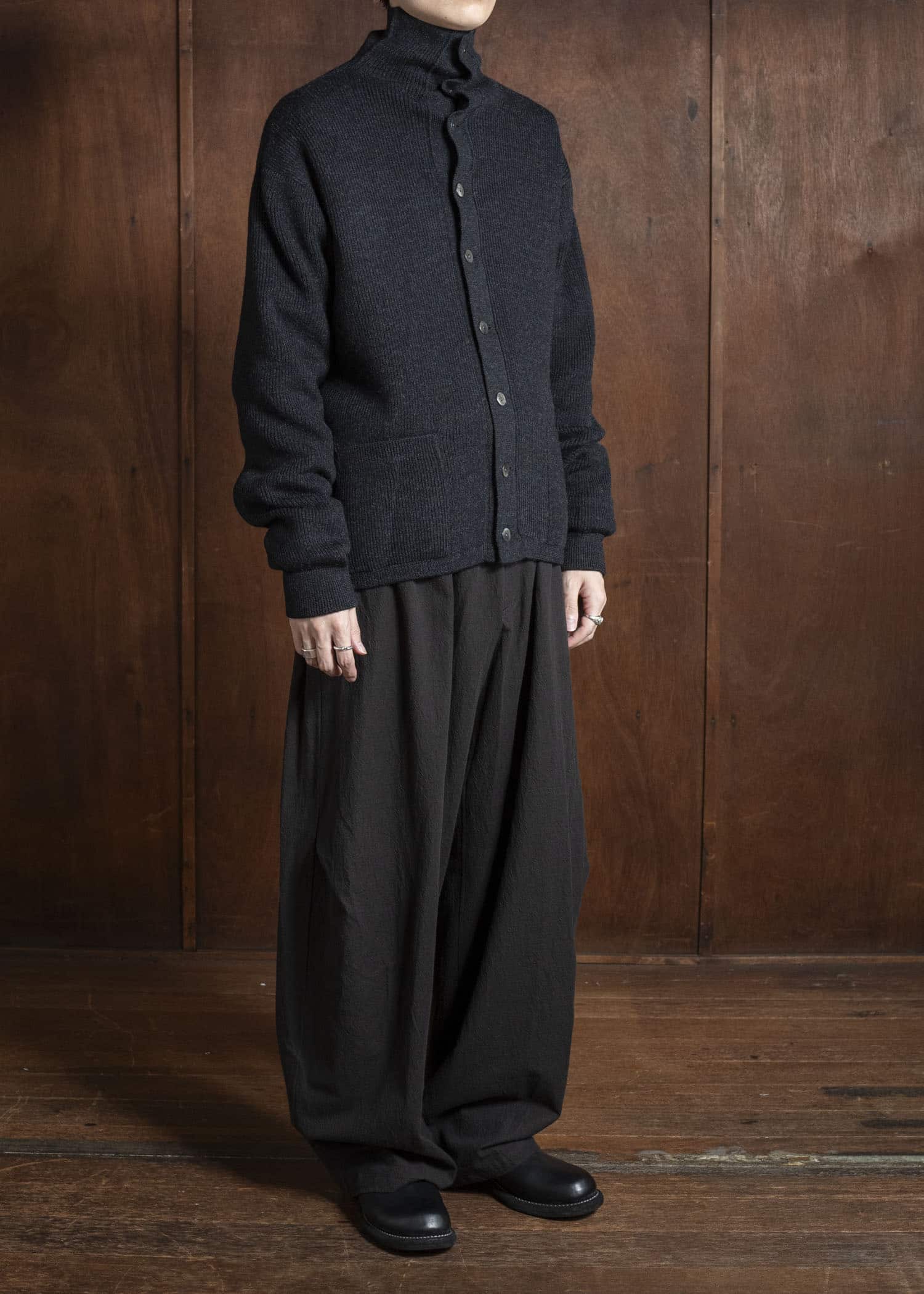 Taiga Takahashi Lot.521 Turtleneck Cardigan CHARCOAL