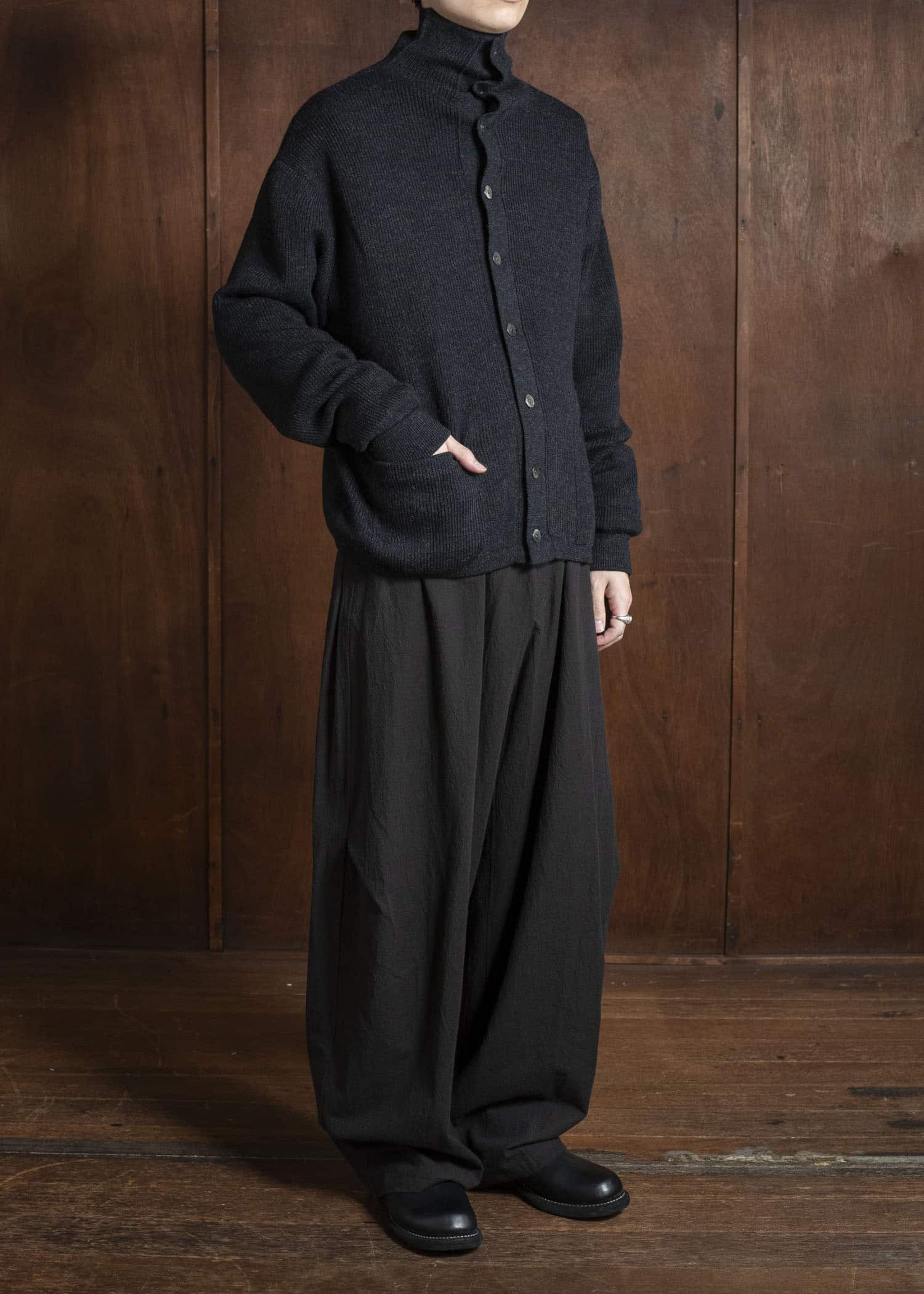 Taiga Takahashi Lot.521 Turtleneck Cardigan CHARCOAL