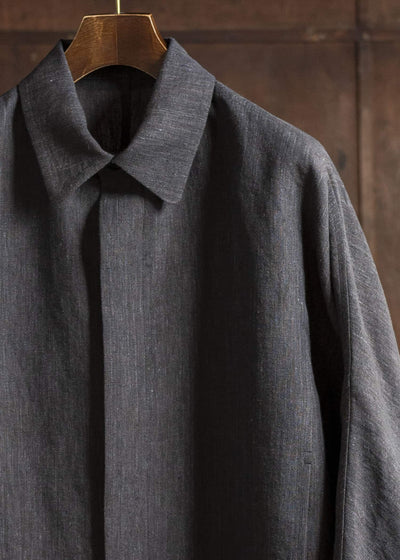 Jurgen Lehl Linen Shrink Short Blouson Black Brown J0152FJM502-99