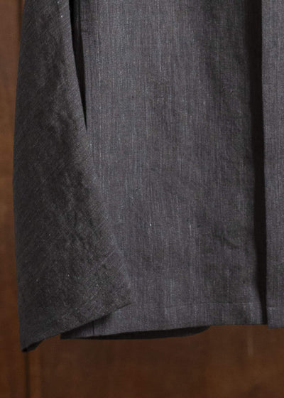 Jurgen Lehl Linen Shrink Short Blouson Black Brown J0152FJM502-99