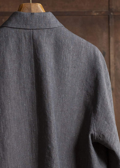 Jurgen Lehl Linen Shrink Short Blouson Black Brown J0152FJM502-99