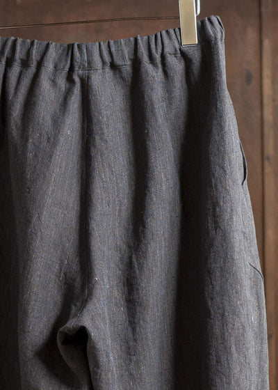 Jurgen Lehl Linen Shrink Long Pants Black Brown J0152FPM503-99