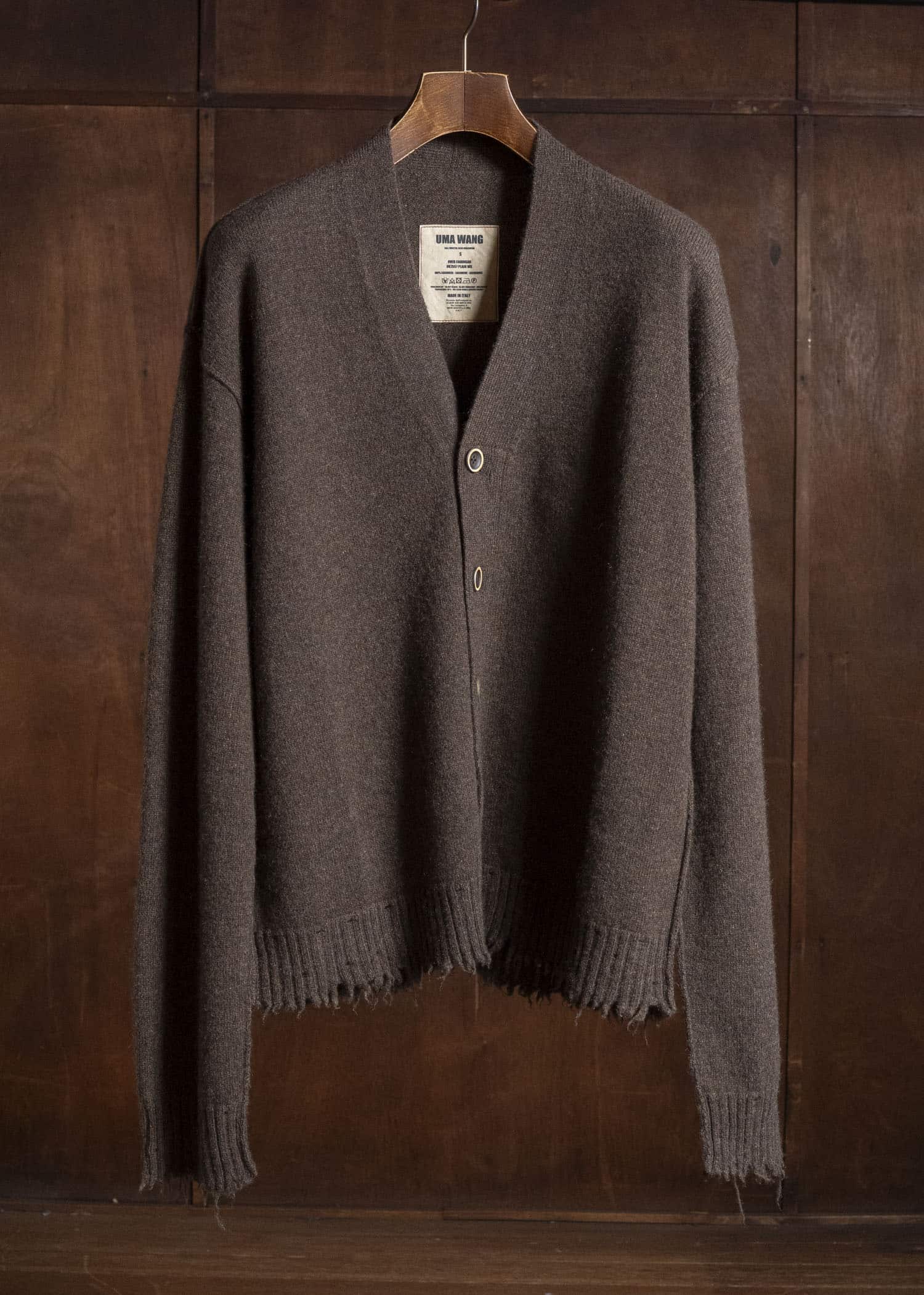 UMA WANG UK7557 OVER CARDIGAN uw600 - brown