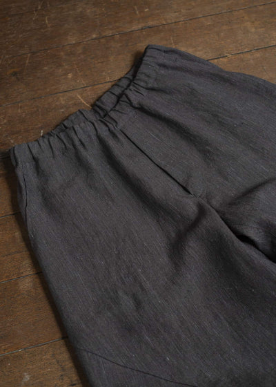 Jurgen Lehl Linen Shrink Long Pants Black Brown J0152FPM503-99