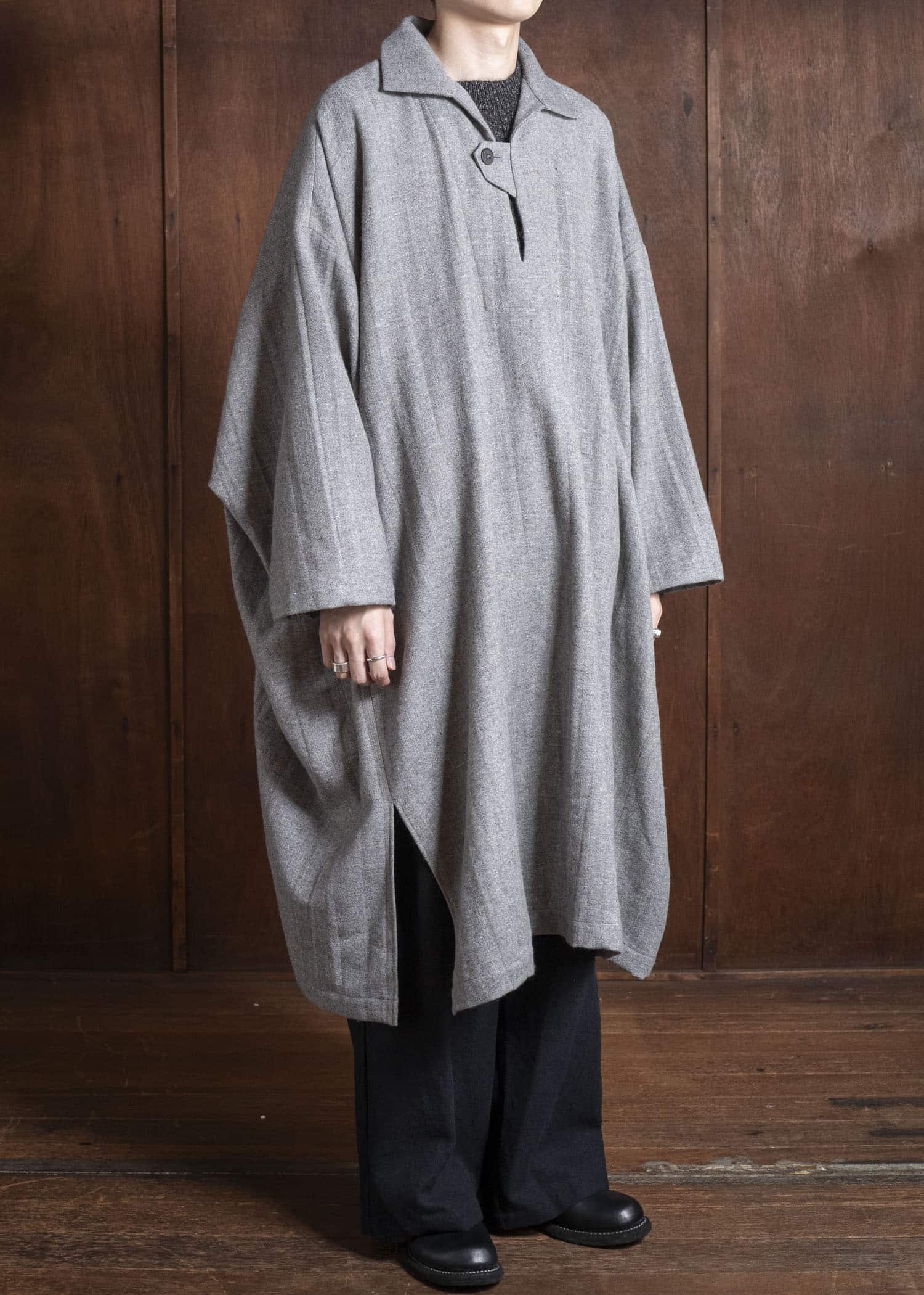 amachi. Kashmir Atelier Coat AY17O-1075 Natural Brown