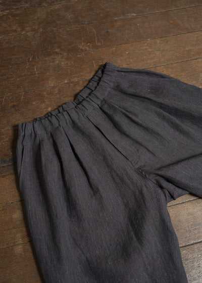 Jurgen Lehl Linen Shrink Cropped Pants Black Brown J0152FPM504-99