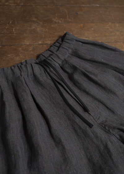 Jurgen Lehl Linen Shrink Cropped Pants Black Brown J0152FPM504-99