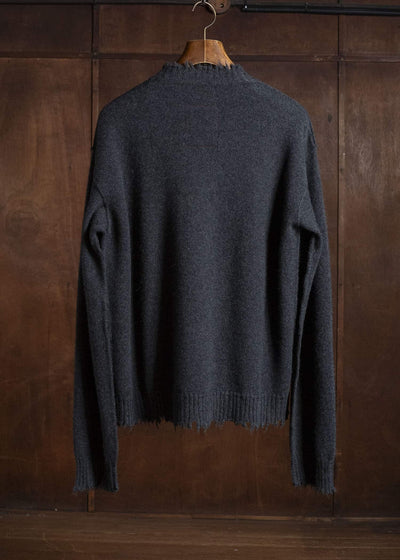 UMA WANG UK7555 ROUND NECK TOP uw890 - dark grey