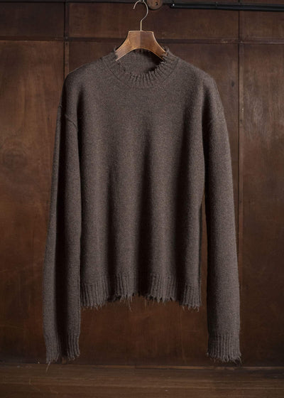 UMA WANG UK7555 ROUND NECK TOP uw600 - brown