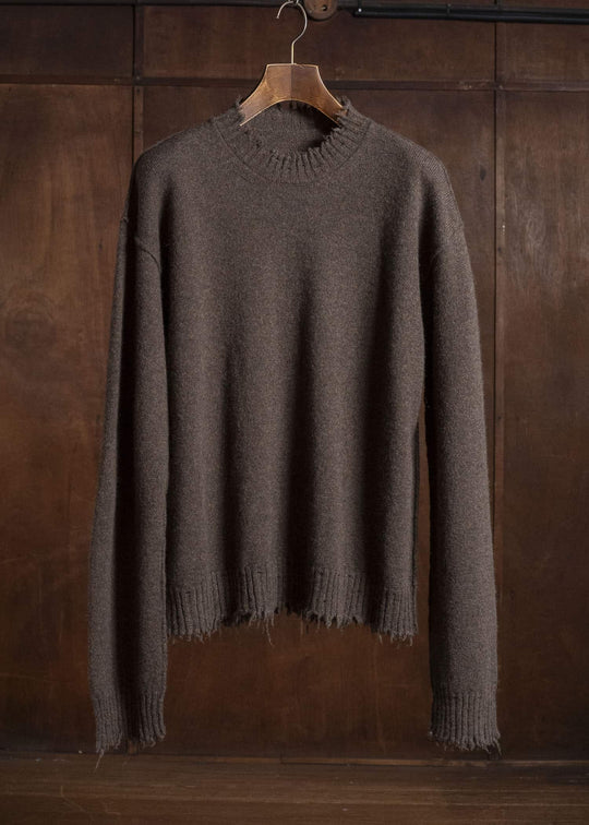 UMA WANG UK7555 ROUND NECK TOP uw600 - brown