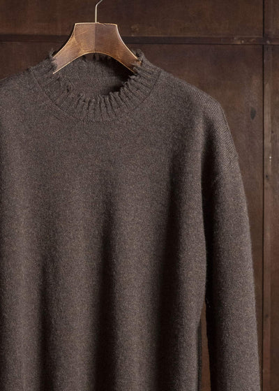 UMA WANG UK7555 ROUND NECK TOP uw600 - brown