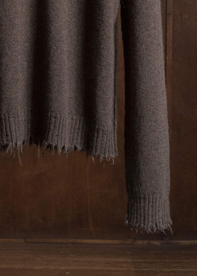UMA WANG UK7555 ROUND NECK TOP uw600 - brown