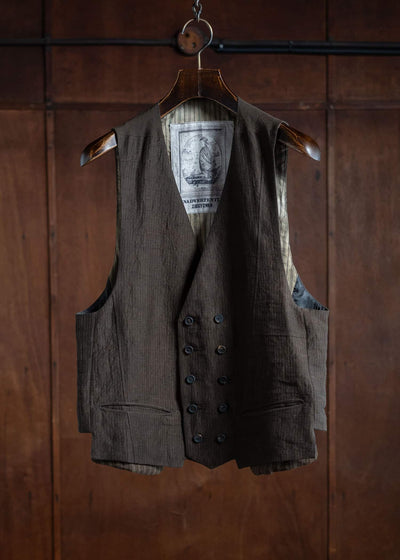 ZIGGY CHEN PATCHWORK DOUBLE BREASTED WAISTCOAT 0M2410101