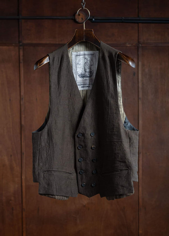 ZIGGY CHEN PATCHWORK DOUBLE BREASTED WAISTCOAT 0M2410101