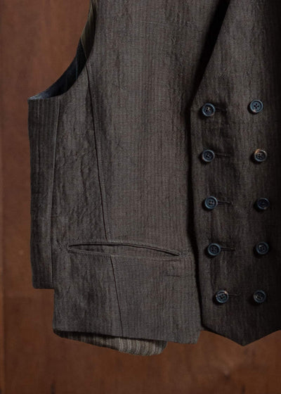 ZIGGY CHEN PATCHWORK DOUBLE BREASTED WAISTCOAT 0M2410101