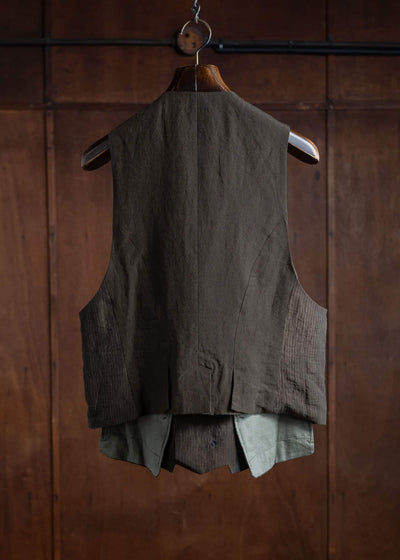 ZIGGY CHEN PATCHWORK DOUBLE BREASTED WAISTCOAT 0M2410101