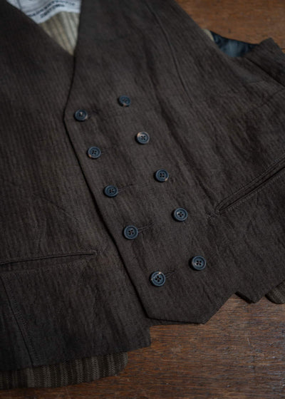 ZIGGY CHEN PATCHWORK DOUBLE BREASTED WAISTCOAT 0M2410101