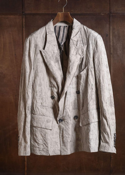 ZIGGY CHEN DIGITAL PRINT DOUBLE BREASTED BLAZER 0M2610923