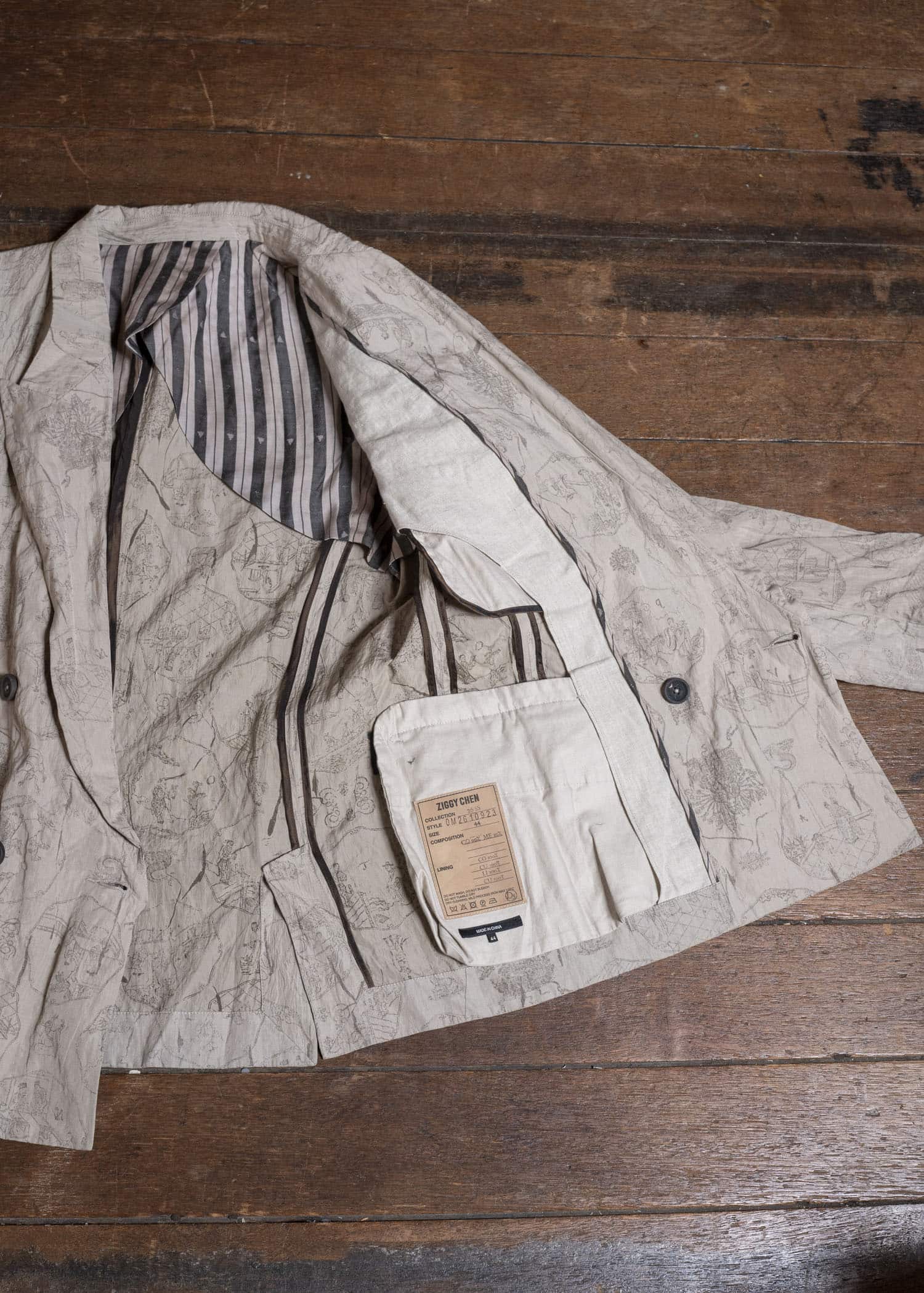 ZIGGY CHEN DIGITAL PRINT DOUBLE BREASTED BLAZER 0M2610923