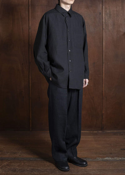 Gorsch Belgium Linen Wide Silhuette Collar Shirt #13-1ST-SH08-LI