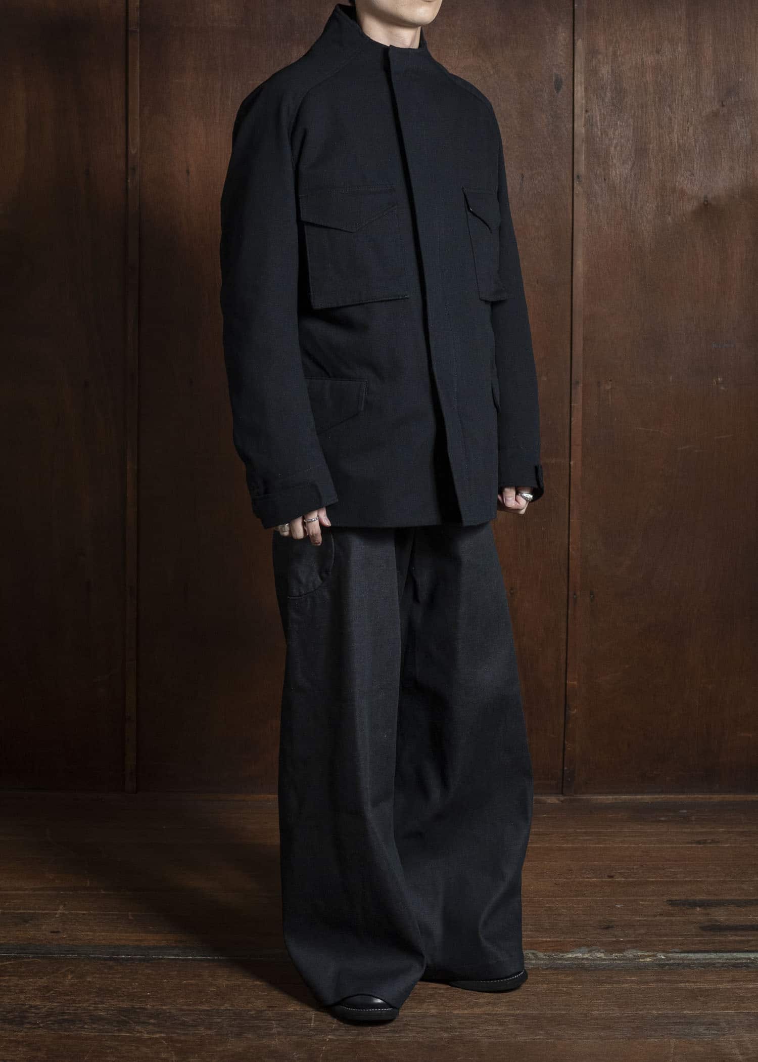 OPPOSE DUALITY OD0103DTR-25AW 6 Pocket Sub Ong Denim Trousers Black Gray