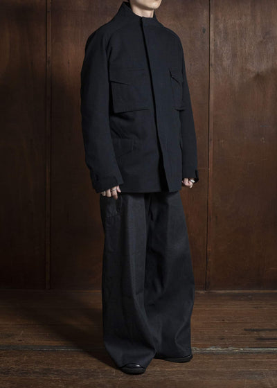 OPPOSE DUALITY OD0103DTR-25AW 6 Pocket Sub Ong Denim Trousers Black Gray