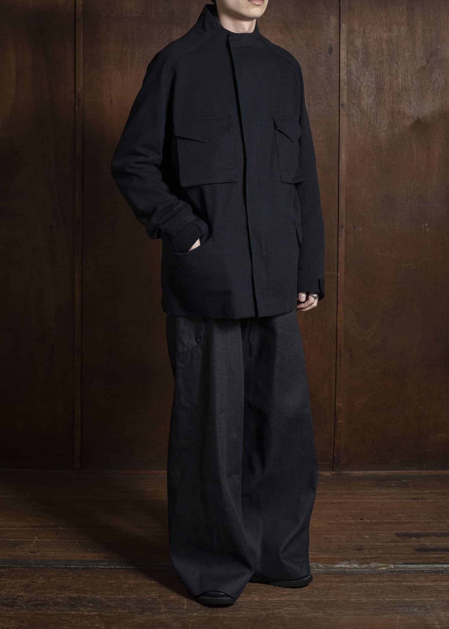 OPPOSE DUALITY OD0103DTR-25AW 6 Pocket Sub Ong Denim Trousers Black Gray