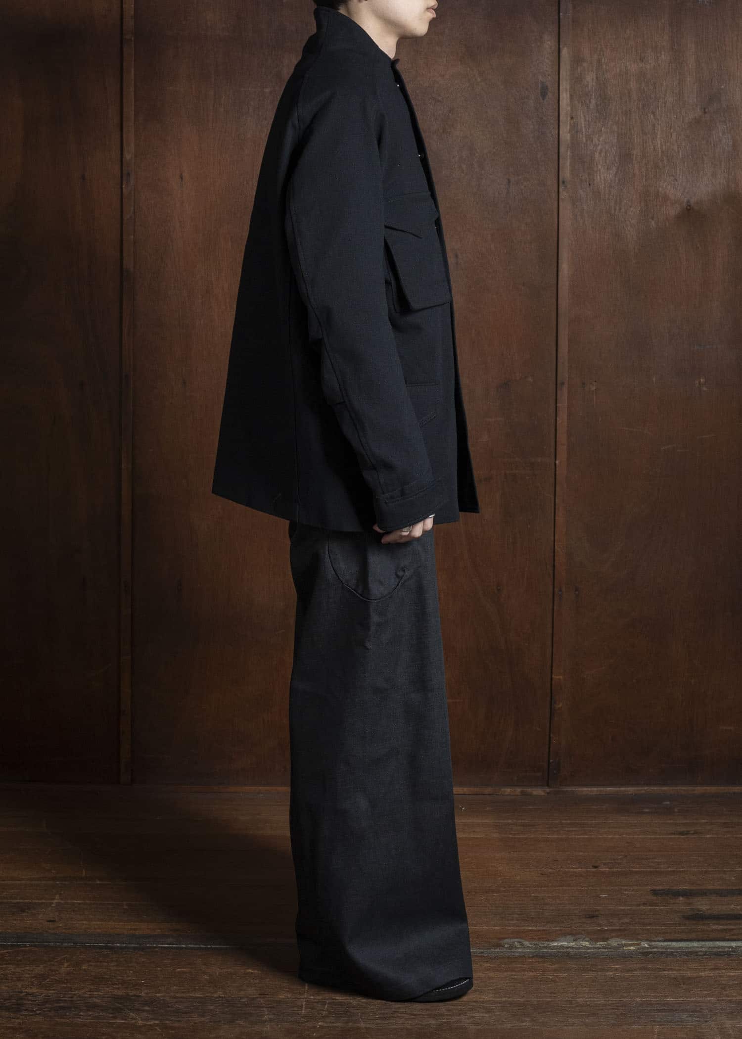 OPPOSE DUALITY OD0103DTR-25AW 6 Pocket Sub Ong Denim Trousers Black Gray