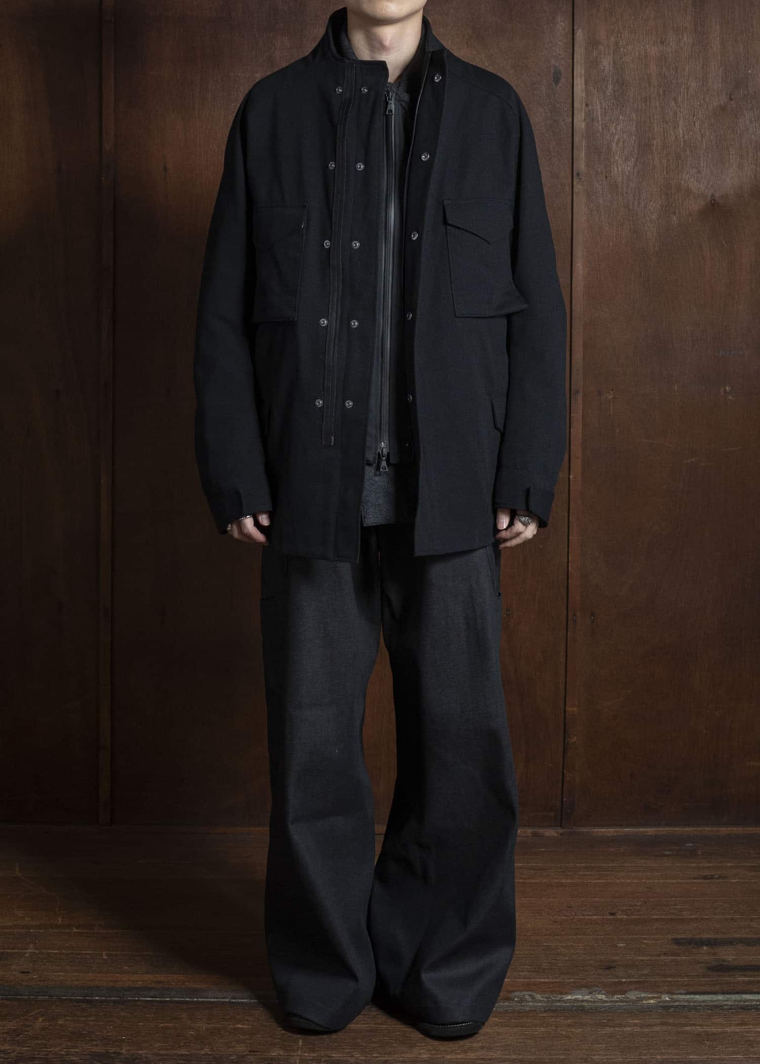 OPPOSE DUALITY OD0103DTR-25AW 6 Pocket Sub Ong Denim Trousers Black Gray